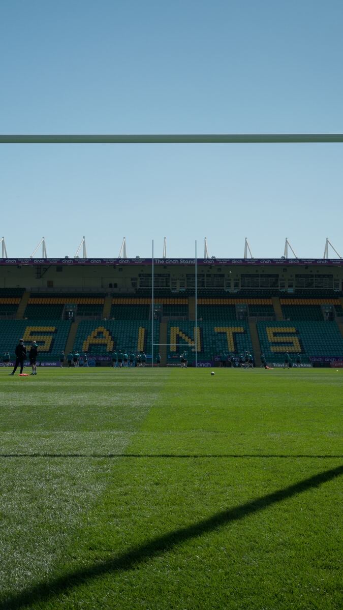 cinch Stadium at Franklin's Gardens — SAINTS spelled in the seats