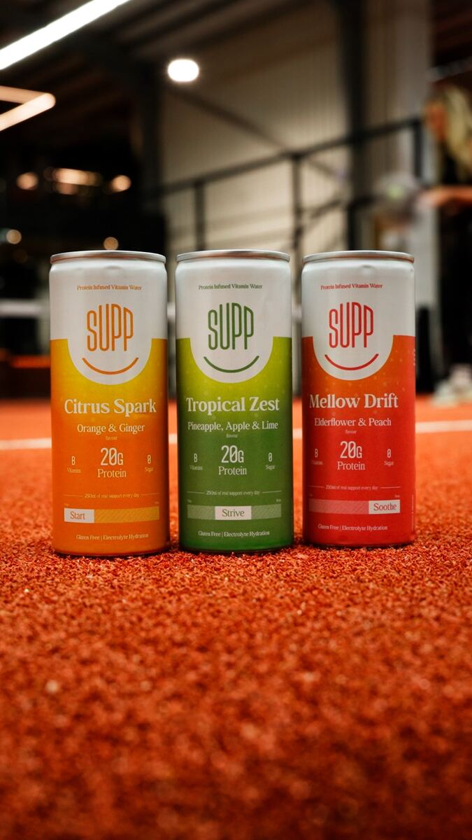 SUPP range — Citrus Spark, Tropical Zest, Mellow Drift on the padel court